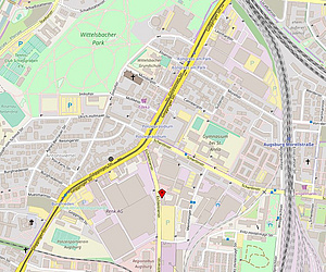 Lageplan der Schwäbischen Forschungsstelle Augsburg (OpenStreetMap)